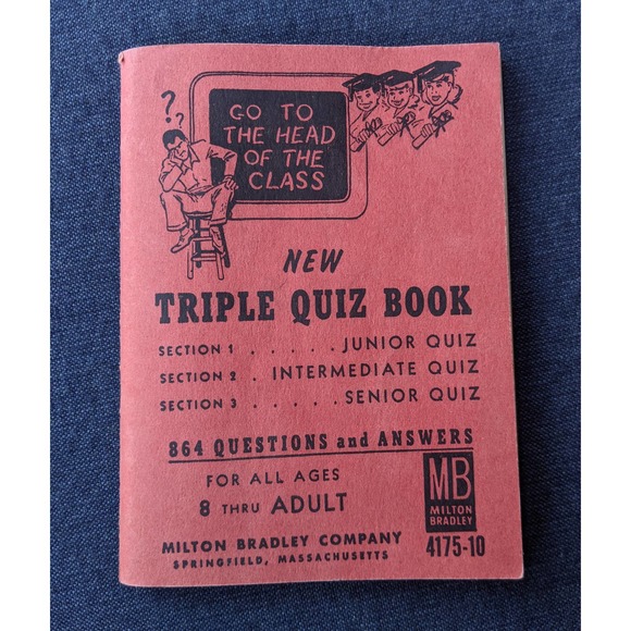 Vintage 1960 Milton Bradley New Triple Quiz Book Trivia for Ages 8 and Up - Picture 2 of 6